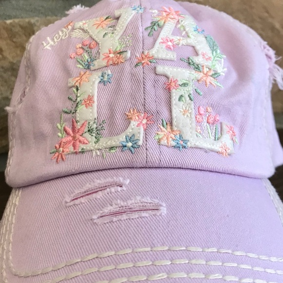 Accessories - DISTRESSED VINTAGE HEY YALL LAVENDER CAP